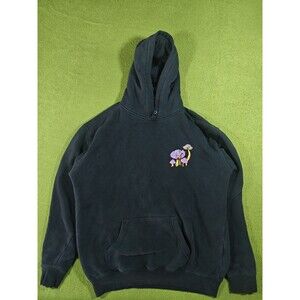 A-Lab Magic Mushroom Hoodie Black Graphic Sweatshirt Psychedelic Women's Sz M